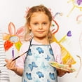 thumbnail image 2 of Blue Butterfly Pattern Kids Aprons for Girls and Boys,Adjustable Neck Strap Toddler Aprons for Kids Cooking Baking, 2 of 6