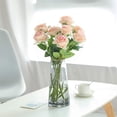 thumbnail image 4 of Red Fake Roses Artificial Flowers - 10 Pcs Fake Artificial Roses Silk Flowers with Stems for Home Wedding Hotel Office Centerpiece Decor, 4 of 5