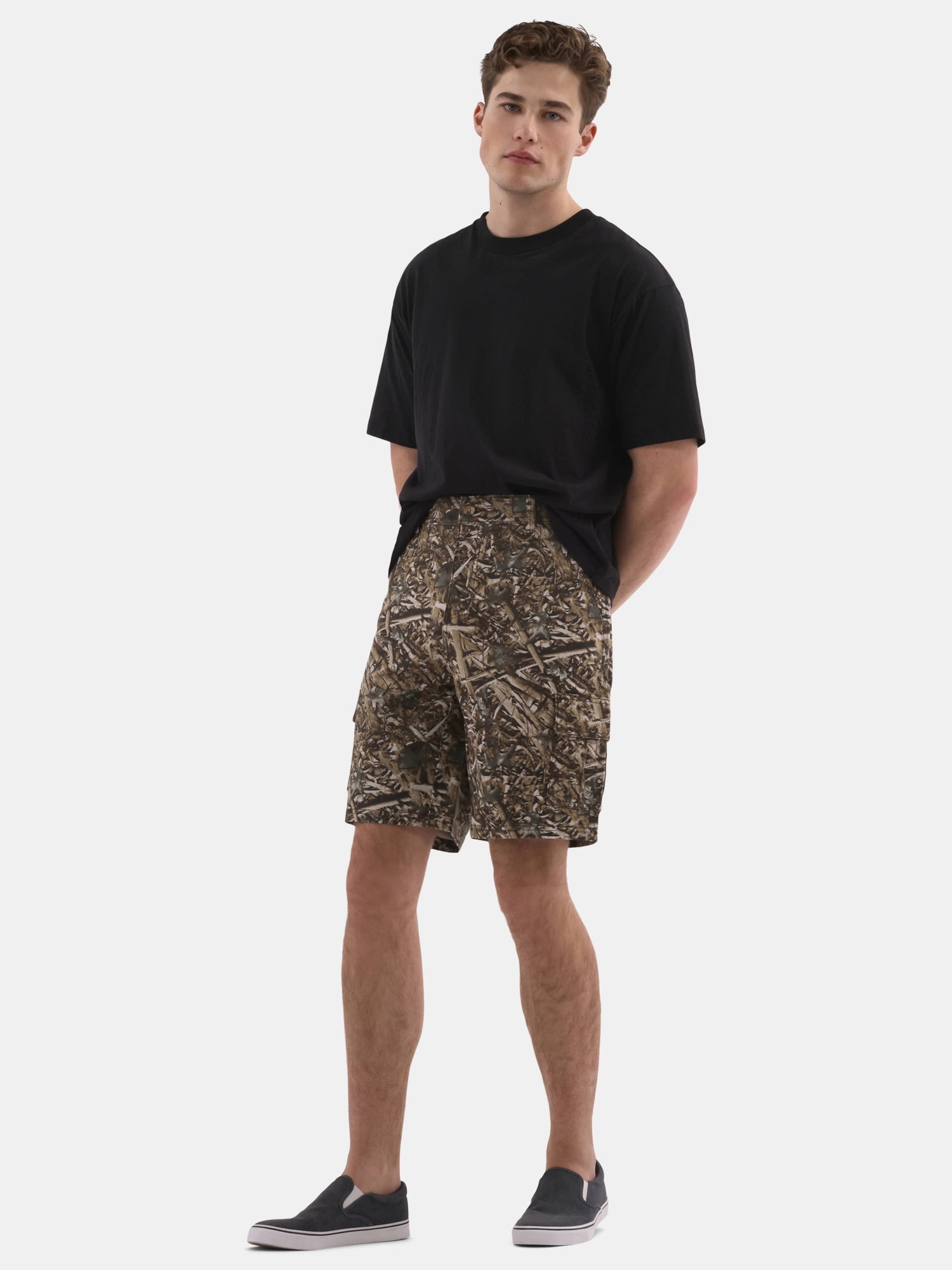 No Boundaries Men's & Big Men's Twill Long Cargo Shorts, 9" Inseam, Sizes XS-5XL