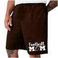 thumbnail image 1 of Puntoco Pantalones Cortos De Corte Clásico Para Hombre，Fútbol Mamá Hombres Con Cordones Elástico Casual Bolsillo Deportes Fitness Pantalones Cortos Para El Hogar Pantalones Tres Cuartos Marrón M, 1 of 5