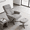 Light Grey, variant on 8-Point Massage Recliner with Ottoman, Heated Chenille Fabric Reclining Chair, Bent Wood Base, Indoor Lounge TV Chair with Footrest for Living Room and Bedroom