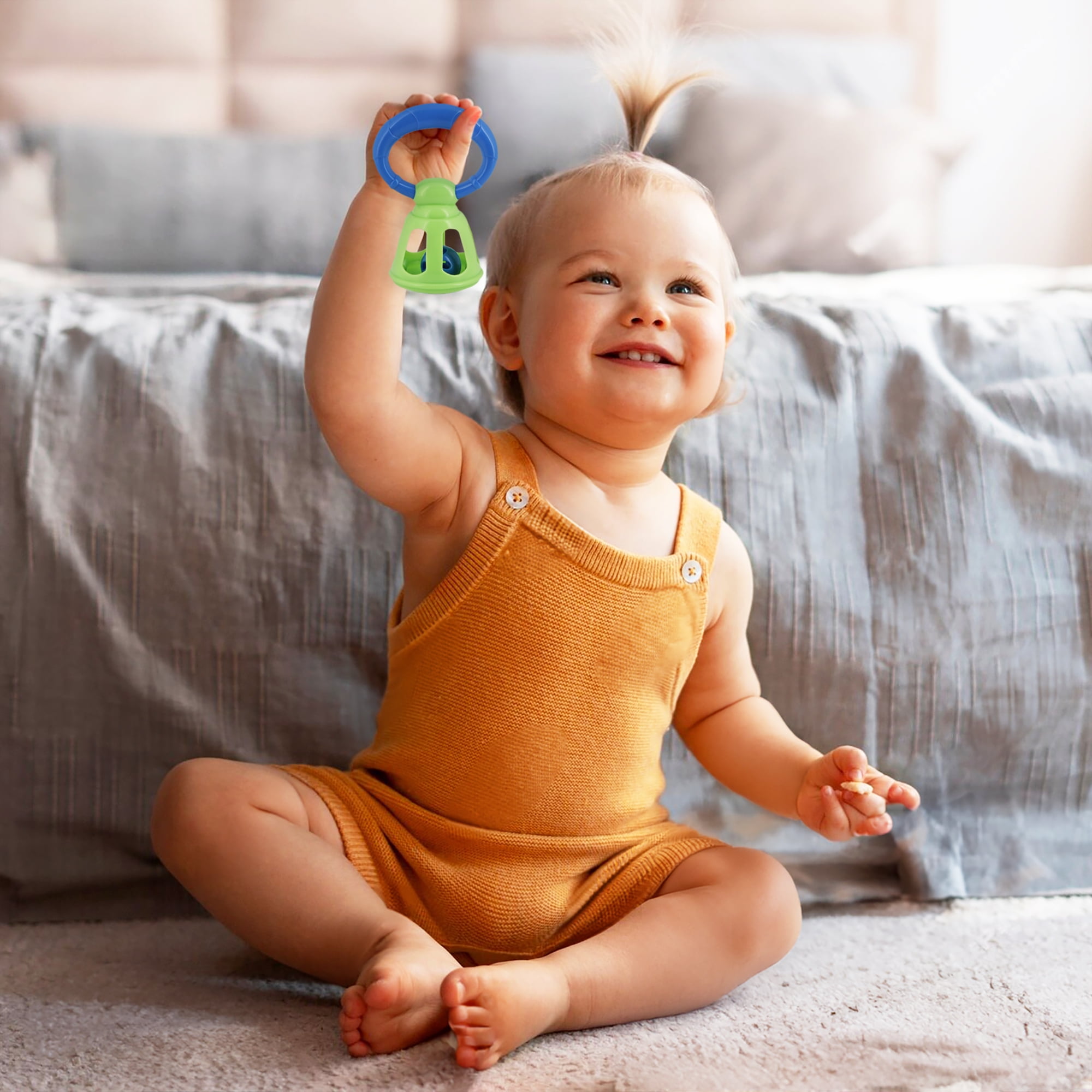 Spark Create Imagine Mini Handle Bell Rattle Toy for Babies, Unisex, ABS, Ages 3 Months+