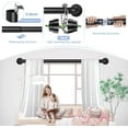 thumbnail image 2 of Black Wrap Around Curtain Rods 48 to 90 Inch:Blackout Heavy duty Adjustable Window Curtain Rod for Bedroom,Industrial Darkening Curved French Metal Single Drapery Rods Easy Install,Matte Black, 2 of 17