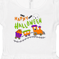 thumbnail image 4 of Inktastic Happy Halloween- train with pumpkins, bats, cat,and ghost Girls Baby Dress, 4 of 5