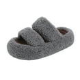 thumbnail image 3 of Lenago Winter Fuzzy Slippers for Women Soft-soled Fluffy Bedroom Slipper Slip On House Shoes Faux Fleece Lined Indoor Outdoor Slippers with Cozy Platform, 3 of 10