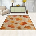 thumbnail image 3 of Non-Slip Area Rug 80x58in Indoor Washable Floor Mats Carpet Printed for Living Room, Bedroom, Home Decor Orange Autumn Leaves Pattern, 3 of 7