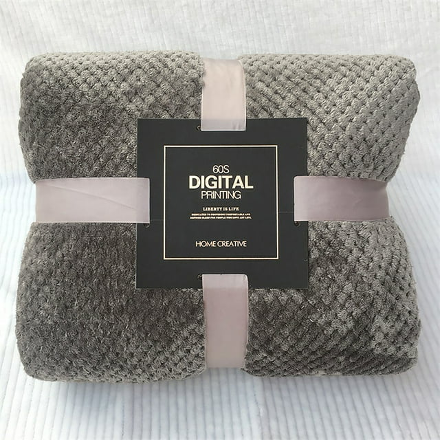 Soft Flannel Bed Blanket Large Plaid Design Warm Thick Breathable Mesh Weave Home Textile Comfort