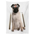thumbnail image 3 of Ambesonne Pug Tablecloth Rectangular Table Cover, Martial Art Ninja Puppy, 60"x84", Multicolor, 3 of 4