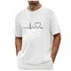 thumbnail image 1 of Tops para hombre, blusas y camisas de cuello redondo y manga corta para hombre. Camiseta/camisa informal de cuello redondo y manga corta con estampado de corazones para hombre. Tops de poliéster para, 1 of 4