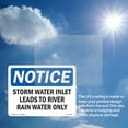 thumbnail image 6 of Storm Water Inlet Leads To River Rain Water Only OSHA Notice Rigid Plastic Sign 10 Inch x 7 Inch - 10 Pack, 6 of 8
