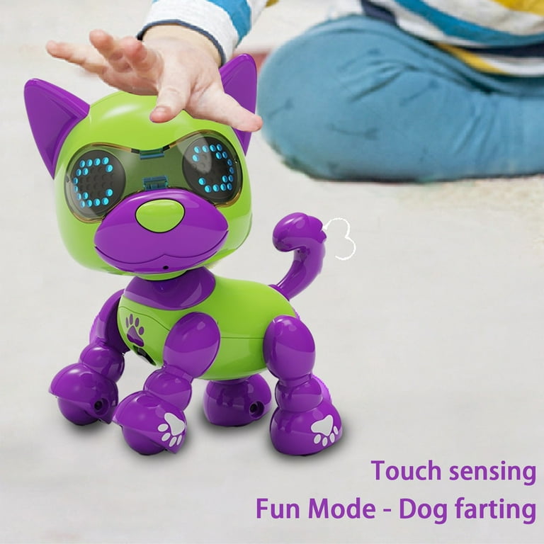 purple Interactive Robot Dog Toy Model A, Touch Sensor Light Up