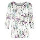 thumbnail image 4 of ICHUANYI Clearance Women's Fashion Printed Loose T-shirt 3/4 Sleeves Blouse Round Neck Casual Tops(Purple, XL) ICHUANYI WER2023080806864, 4 of 5