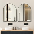 thumbnail image 3 of “30x40 Inch Silver Metal Framed Arched Wall Mirror - Modern Bathroom Vanity Mirror for Wall Decor”, 3 of 8