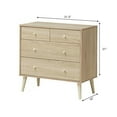 thumbnail image 2 of Gymax 4-Drawer Dresser Chest Cabinet Storage Organizer w/Rail Oak Finish, 2 of 10