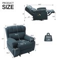 thumbnail image 2 of LVUYOYO Electric Power Recliner Chair, Reclining Chair with Heat and Massage, Position Recliner up to 350 Lbs,2 Cup Holders, USB Ports, 2 Side Pockets,Blue, 2 of 7