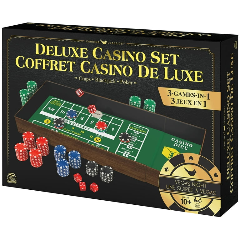 Deluxe Casino Set, 3 Classic Games in 1: Craps, Blackjack