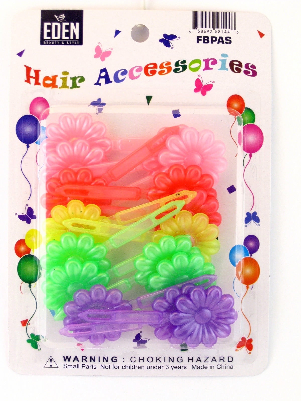 Tara Children's Self Hinge Plastic Flower Hair Barrettes - Purple