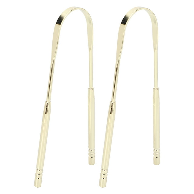 Outils de Raclage de la Langue, Grattoir de Langue Réutilisable Suffisamment Souple en Forme de U Durable 2pcs en Acier Inoxydable Rafraîchit l'Haleine pour les Soins Bucco-Dentaires pour l'Hygiène Bucco-Dentaire Or, Or Rose