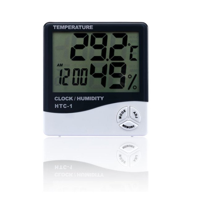 LCD Electrónico Digital Temperatura Humedad Medidor Termómetro Higrómetro Interior Exterior Estación Meteorológica Reloj LingWen 8390611427610