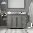 thumbnail image 3 of Boyel Living 48 inch Bathroom Vanity Marble Counter-Top Ceramic Basin Gray Solid Wood Bathroom Cabinet with Bathroom Mirror, 3 of 10