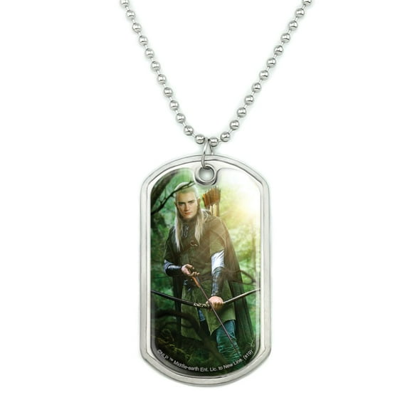 The Lord of the Rings Legolas Character Military Dog Tag Pendant Necklace with Chain