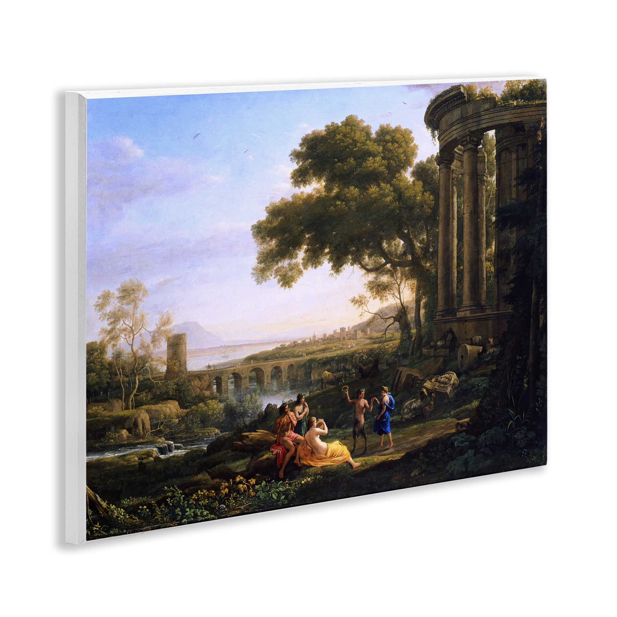 Stupell Industries Classic Nymph & Satyr Dancing Landscape & Nature Painting Unframed Art Print Wall Art, 14 x 11