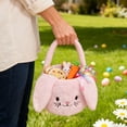 thumbnail image 6 of Easter Bunny Plush Hand Basket, Soft Portable Candy and Gift Storage Bag, Cute Toy and Party Favor, Ideal for Easter Egg Hunts, Outdoor Activities and Home Easter Themed Decoration, Pink, 6 of 6