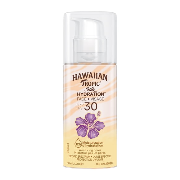 Hawaiian Tropic® Silk Hydration® Weightless™ Lotion Écran Solaire pour le Visage Sans Huile, Fps30