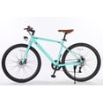 thumbnail image 5 of 700C Road Bike, Mens and Womens Hybrid Bike with Lights, Step-Through Frame or Step-Over, Drivetrain 7 Speeds Road Bicycle for Adult, 5 of 6