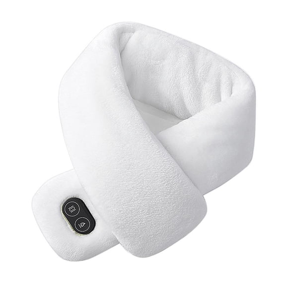 Cateissary Bufanda de calefacción Masaje eléctrico USB Silenciador recargable Blanco Gris Mantenimiento cálido Accesorio de ropa Juventud Suministros térmicos