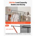 thumbnail image 4 of VEVOR Clothes Rack, Rolling Clothing Garment Rack with 2 Hanging Rods and 2 Storage Shelves, 264 lbs Load Capacity, Adjustable Height Carbon Steel Clothing Racks, 4 of 9