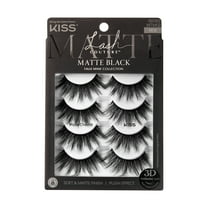 KISS Lash Couture Matte Black Faux Mink False Eyelashes Multipack, Matte Cheviot, 8 Ct.