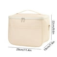 thumbnail image 3 of Yhmxh Insulated Lunch Bags for Women &Men, Reusable Cooler Bento Bag Lightweight PU Leather Waterproof Lunch Box, Leak-Proof Tote Bag with Handle For Work Picnic, Travel(Khaki), 3 of 6