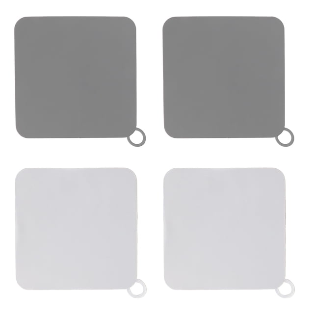 4 tapas de drenaje de silicona planas, resistentes a olores, de gran succión, multifuncionales, color blanco y gris.