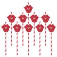 thumbnail image 2 of KAKOWELY 20 pajitas decorativas para bebidas, de papel, para fiestas, festivales (rojas), 2 of 5