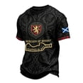 thumbnail image 3 of 2026 Soccer Cup Raglan Short Sleeve T-Shirt for Men, Crew Neck Jersey - Scottish Blue Lion & Tartan Graphic Print Athletic Top for Daily Wear & Party Black XXXXL, 3 of 5