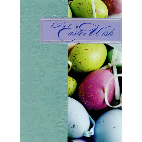 Designer Greetings Spotted Eggs with White Ribbon Easter Card