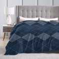 thumbnail image 5 of ZNDUO Lightweight Microfiber Bed Blanket, Argyle Diagonal Geometric Seamless Pattern Super Soft Flannel Cozy Throw Blankets, 60"x50", 5 of 8