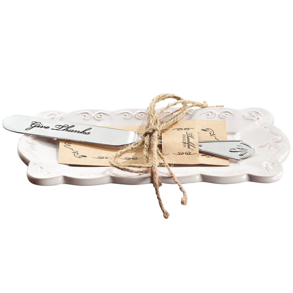 Thankful Butter Dish and Knife Gift Set