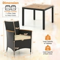 thumbnail image 3 of Gymax 5PCS Dining Table Set for 4 Rattan Conversation Set w/ Umbrella Hole Patio, 3 of 6