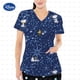thumbnail image 3 of Top con cuello en V y estampado de Snoopy, ropa de mujer, ropa casual, top de mujer, uniforme de enfermera de verano para mujer, top, ropa de trabajo, enfermería, 3 of 4