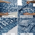 thumbnail image 5 of Lux Decor Queen Microfiber Bed Sheets - 4 Piece Floral Sheet Set, Soft Breathable Bedding, Wrinlkle Resistant, OEKO-TEX Certified, Navy Blue, 5 of 10