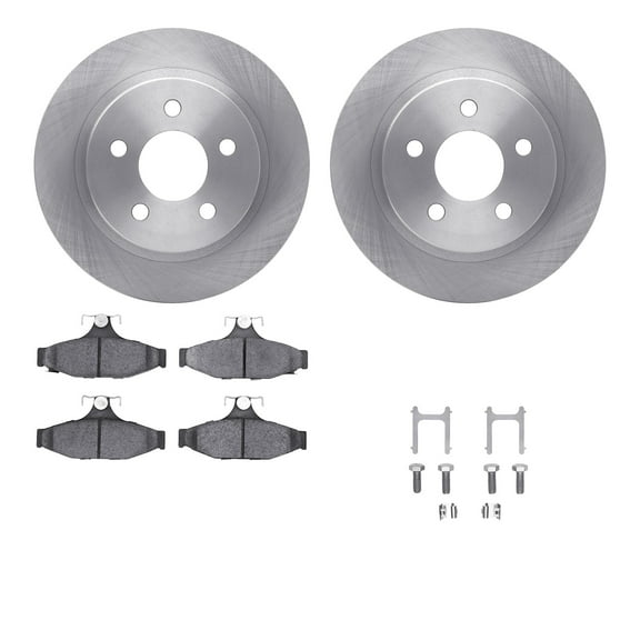 Dynamic Friction Company Rear Brake Rotors with 5000 Advanced Brake Pads includes Hardware 6512-47152