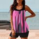thumbnail image 5 of Modesto Trajes de Baño para las Mujeres Multicolor Gradiente Impresión de Espalda Recorte, Pantalones Cortos de Cintura Alta Y Sling Top para la Playa, la Piscina Y las Vacaciones, 5 of 6