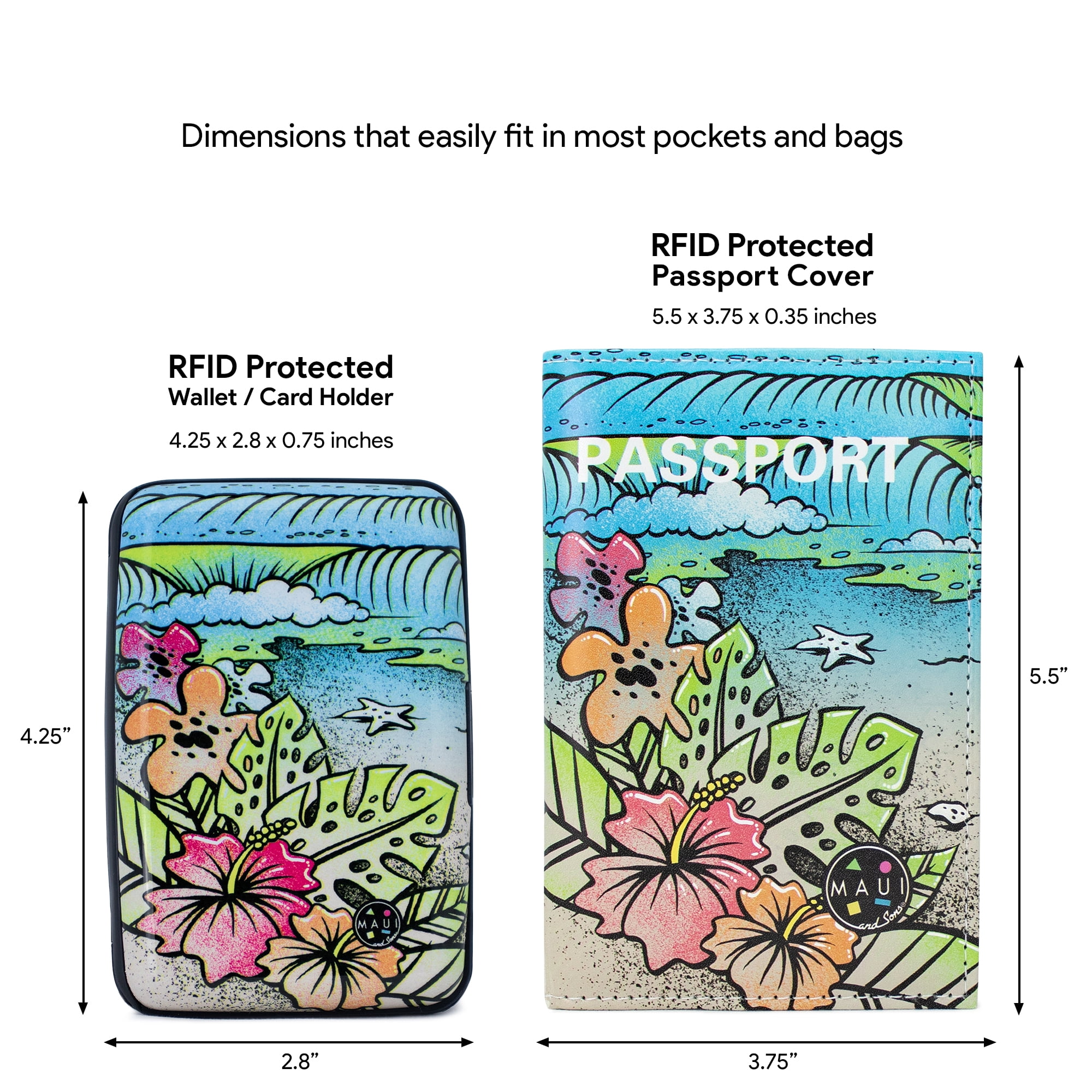 RFID Protected Wallet and Passport Cover Set - Prevent Electronic Theft