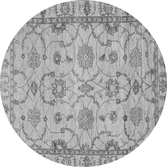 Ahgly Company Indoor Round Oriental Gray Traditional Area Rugs, 4' Round