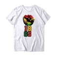 thumbnail image 4 of DDAPJ pyju Black History Month T-shirts for Women Short Sleeve African American Country Celebration Tee Shirts Color Block Printed Casual Round Neck Tee Tops White L, 4 of 5