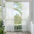 thumbnail image 2 of Sheer Window Curtain Panels - Solid White Lightweight & Airy Gauzy Panels/Drapes with Grommet Top (52 Wide x 72 inch Long）, 2 of 5
