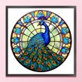 thumbnail image 1 of Cuadros Decorativos Hilo de bordar Full Eco-cotton 11CT Print Stain Glass Punto de cruz Pavo real(6) Wdftyju embutido en tela, 1 of 9