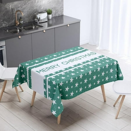 

Xmarks Merry Christmas Tablecloth Rectangle Xmas Tree Holiday Table Cloth for Merry Christmas Party Decorations Supplies